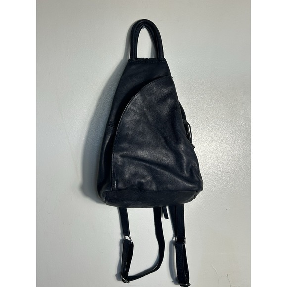 Free People Handbags - Free People Black Leather Backpack Satchel